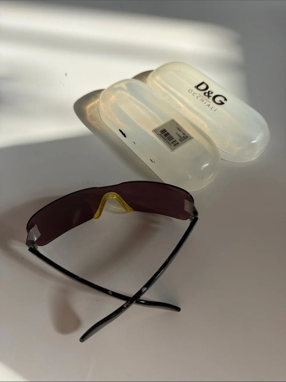 D&G Dolce & Gabbana Y2K Rimless Shield Sunglasses DD2059/S Mauve RARE